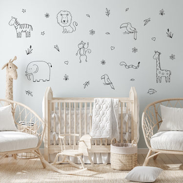 Black Safari Animal Wall Decals